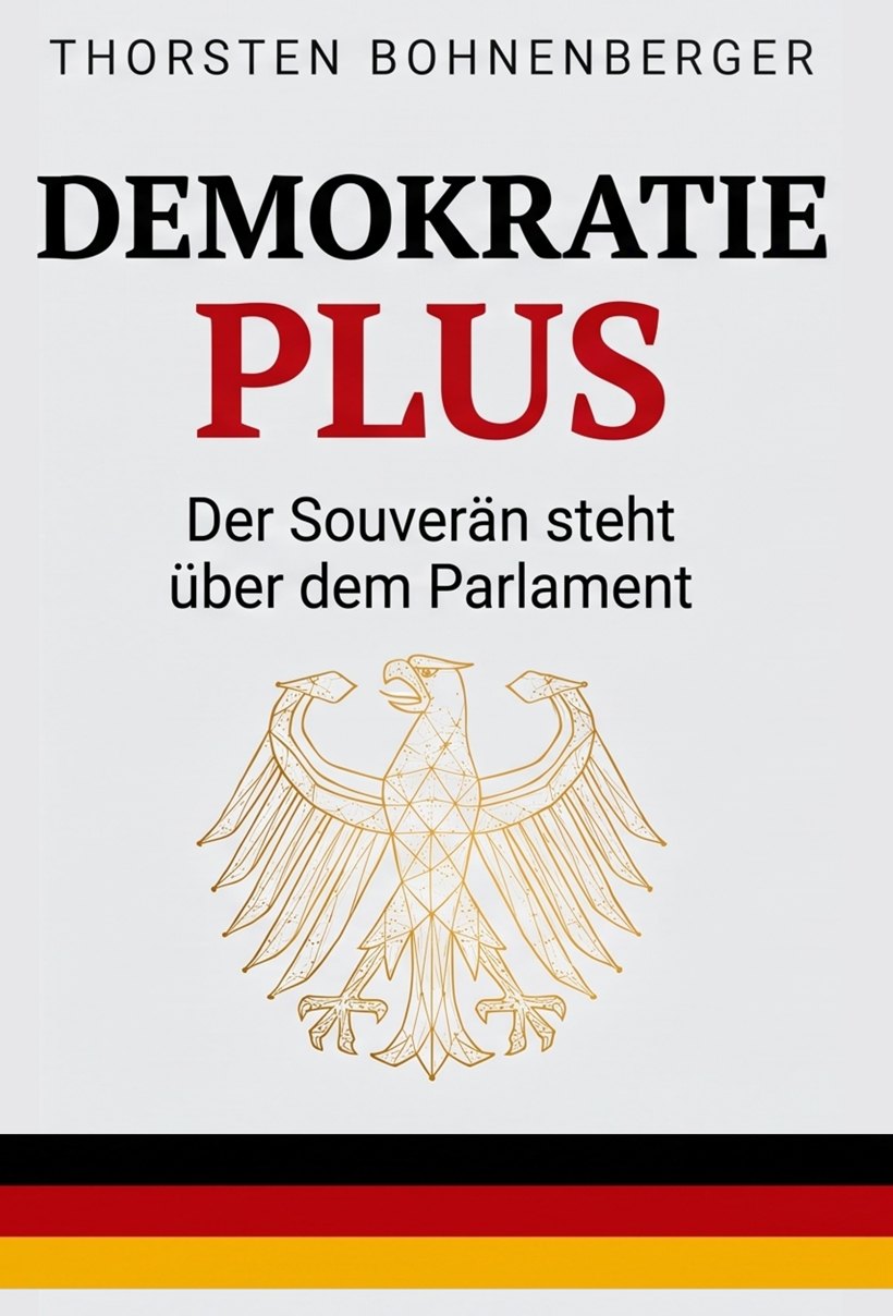 Buchcover: Demokratie Plus – Der Souverän steht über dem Parlament, von Thorsten Bohnenberger